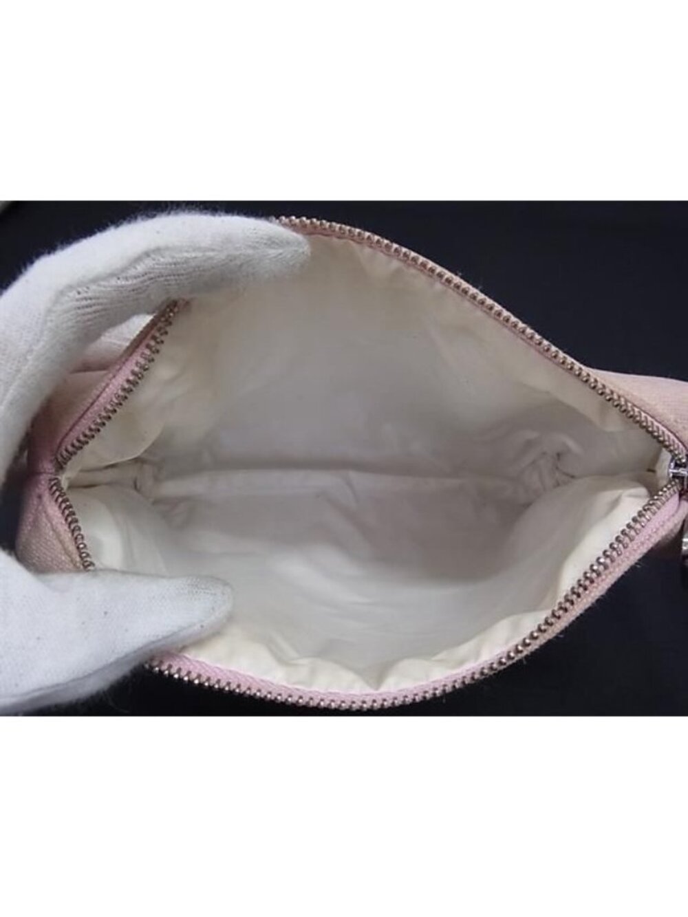 Chanel CC Logo Canvas Multi Pouch Case Pink - Picture 3 of 4